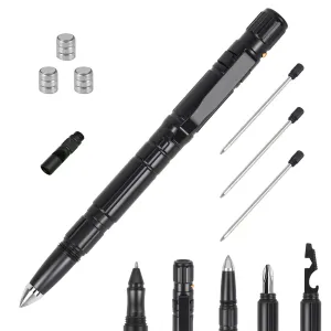 IronPoint™ 11-in-1 Tactical Pen – Survival Multi-Tool with Flashlight, Whistle, and Glass Breaker