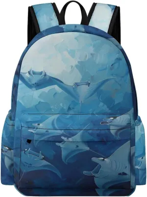 Island-Indonesia Manta Rays Travel Laptop Backpack 16.5 Inch Lightweight Computer Bag Casual Daypack for Men Women