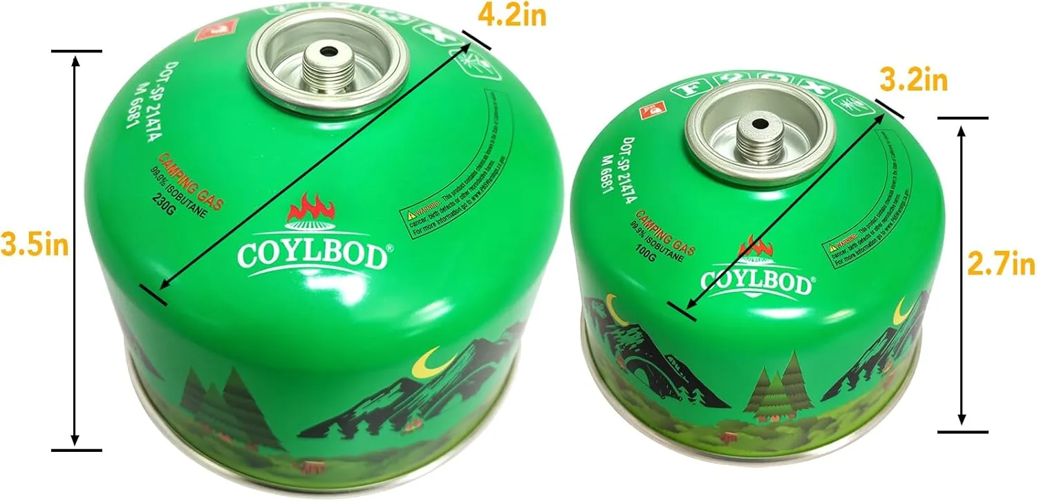 Isobutane Fuel Canister 100g, Camping Stove Fuel, Butane Camping Propane Mixture Blend Camping Fuel Gas (3 Pack)