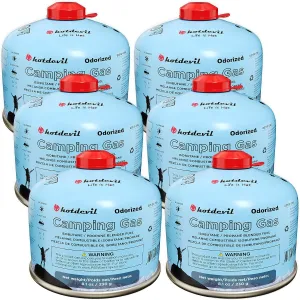Isobutane Fuel Canister 230 Gram Camping Stove Fuel Butane Propane Blend Isobutane Fuel Canister Camping Fuel Gas Canister Suitable for All Seasons Efficient and High Output 8.1oz(6 Packs)