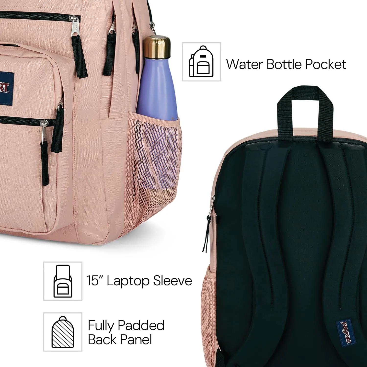 JanSport Laptop Backpack - Computer Bag with 2 Compartments, Ergonomic Shoulder Straps, 15” Laptop Sleeve, Haul Handle - Gravity Check