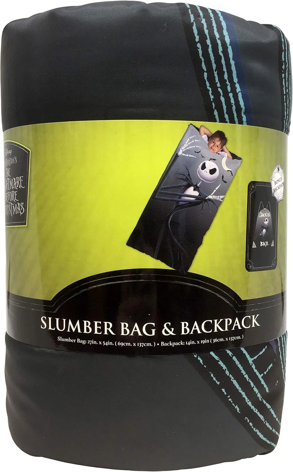 Jay Franco Disney Nightmare Before Christmas Slumber Sack - Cozy & Warm Kids Lightweight Slumber Bag/Sleeping Bag - Featuring Jack Skellington (Official Disney Product)