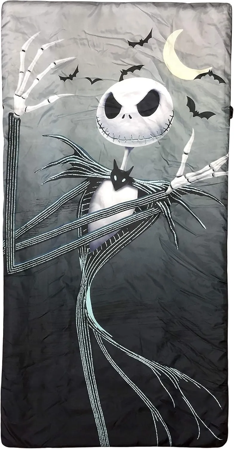 Jay Franco Disney Nightmare Before Christmas Slumber Sack - Cozy & Warm Kids Lightweight Slumber Bag/Sleeping Bag - Featuring Jack Skellington (Official Disney Product)