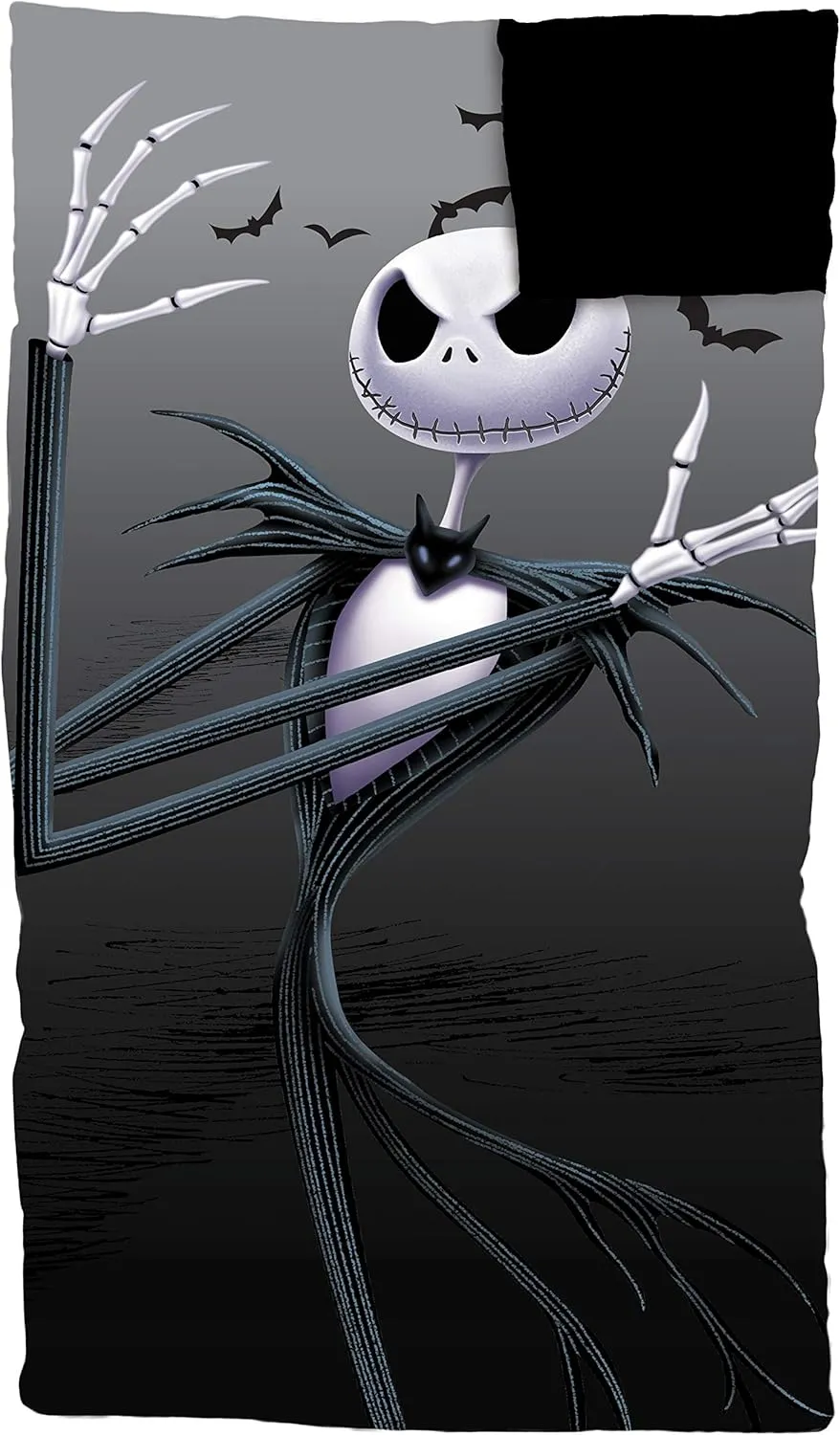 Jay Franco Disney Nightmare Before Christmas Slumber Sack - Cozy & Warm Kids Lightweight Slumber Bag/Sleeping Bag - Featuring Jack Skellington (Official Disney Product)