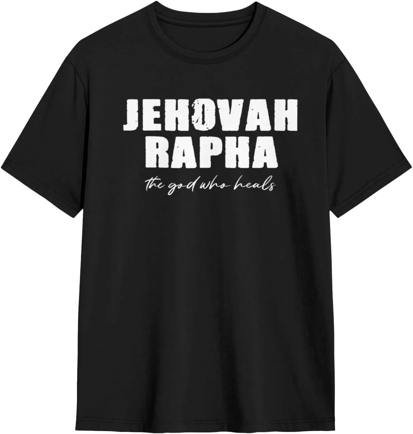 Jehovah Rapha The God Who Heals Men's Cotton T-Shirts Casual Crew Neck Tshirts Short Sleeve Fashion Tee Shirts,