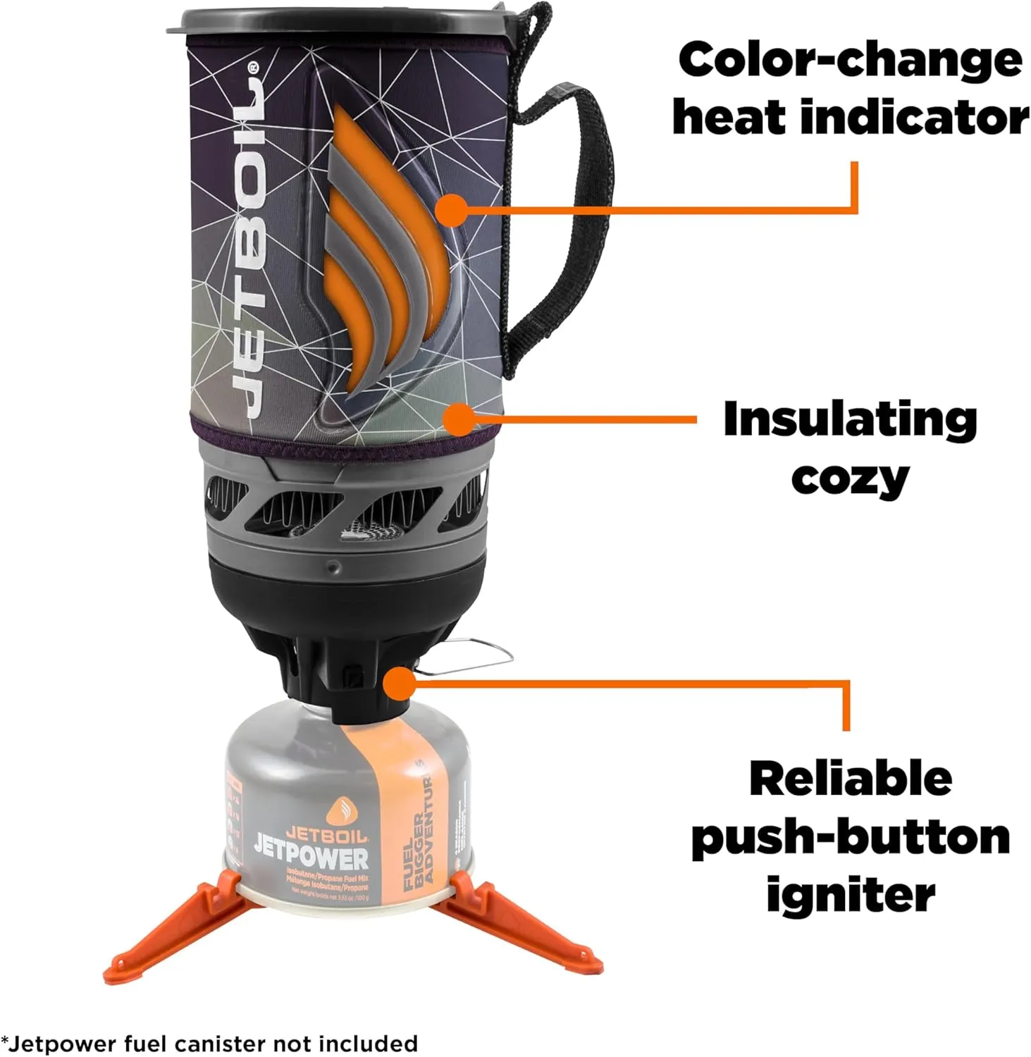 Jetboil Flash Camping and Backpacking Stove System, Portable Propane/Isobutane Burner with Cooking Cup for Outdoor Trips and Hiking
