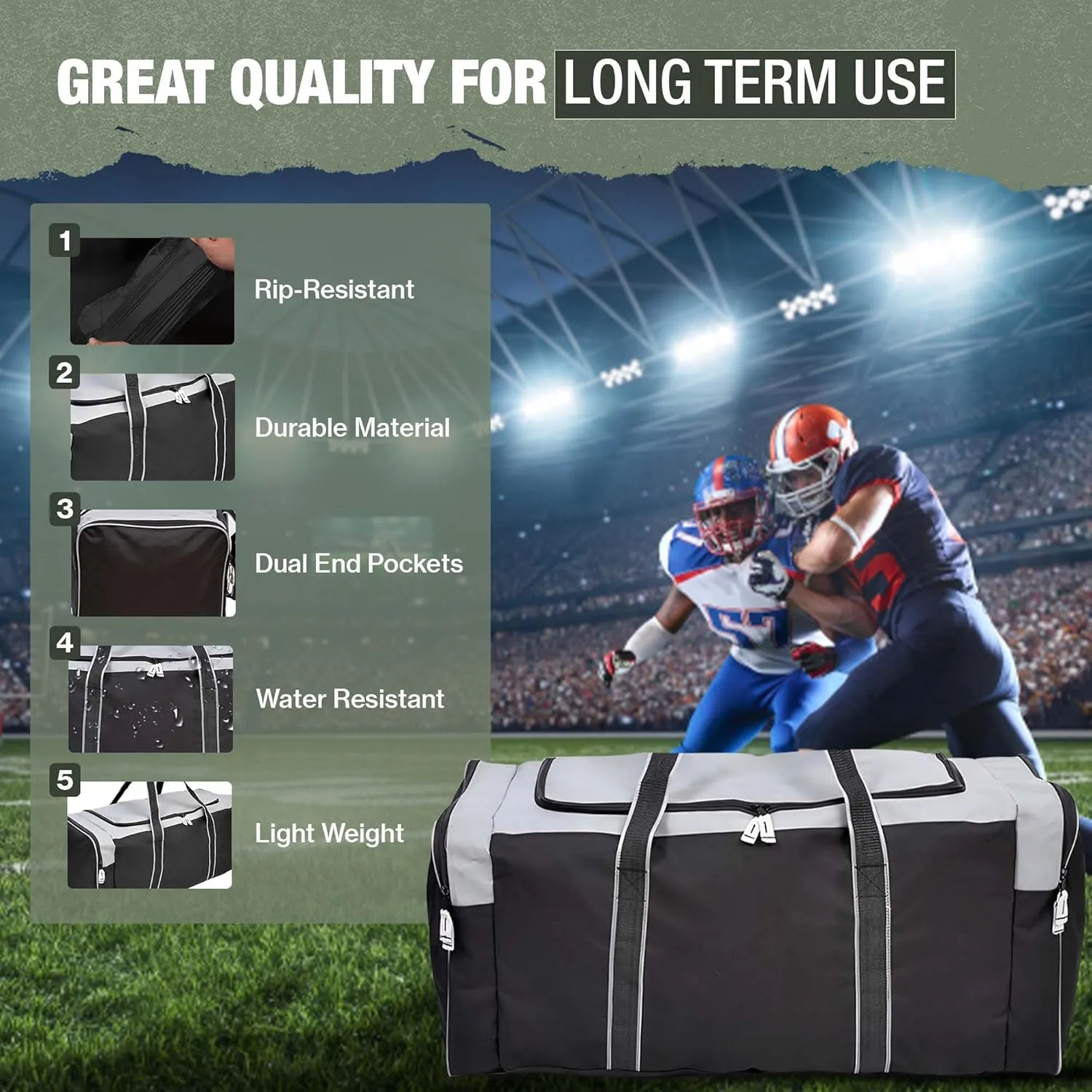 Jetstream Heavy Duty Multi Pocket Durable Sports Gym Equipment Travel Duffel Bag