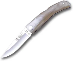 Joker "Ibérica NA138 Sports Folding Knife, 2.95-inch MOVA Blade with Serrated Spine, Fishing, Hunting, Camping, and Hiking Tool. (BULL HORN)