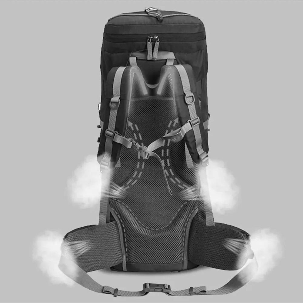 JSEIAJB 60L Large Hiking Mountaineering Backpack Climbing Hiking Backpack Camping Backpack Sport Outdoor Bag