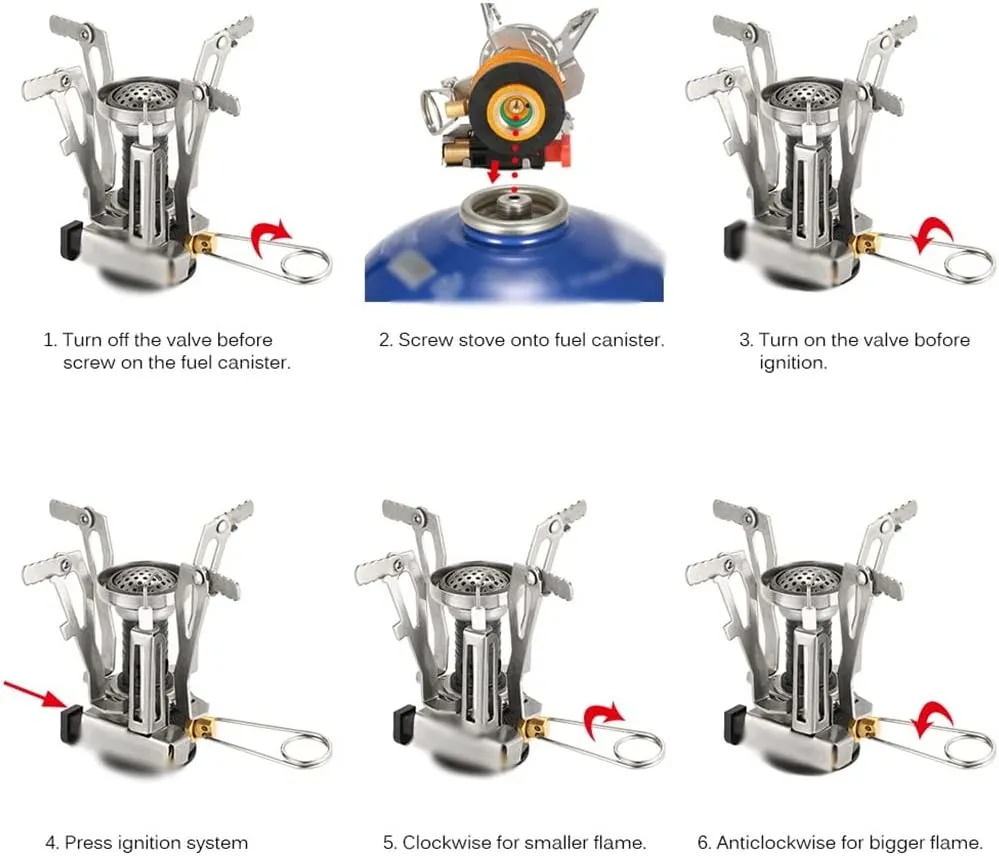 JSEIAJB Gas Stove Backpacking Canister Stove Burners Camping Outdoor Stove Cooking Foldable Hiking Butane Propane Furnace