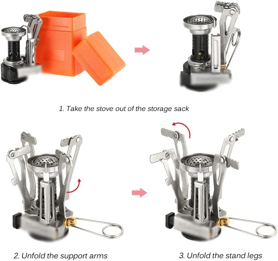JSEIAJB Gas Stove Backpacking Canister Stove Burners Camping Outdoor Stove Cooking Foldable Hiking Butane Propane Furnace