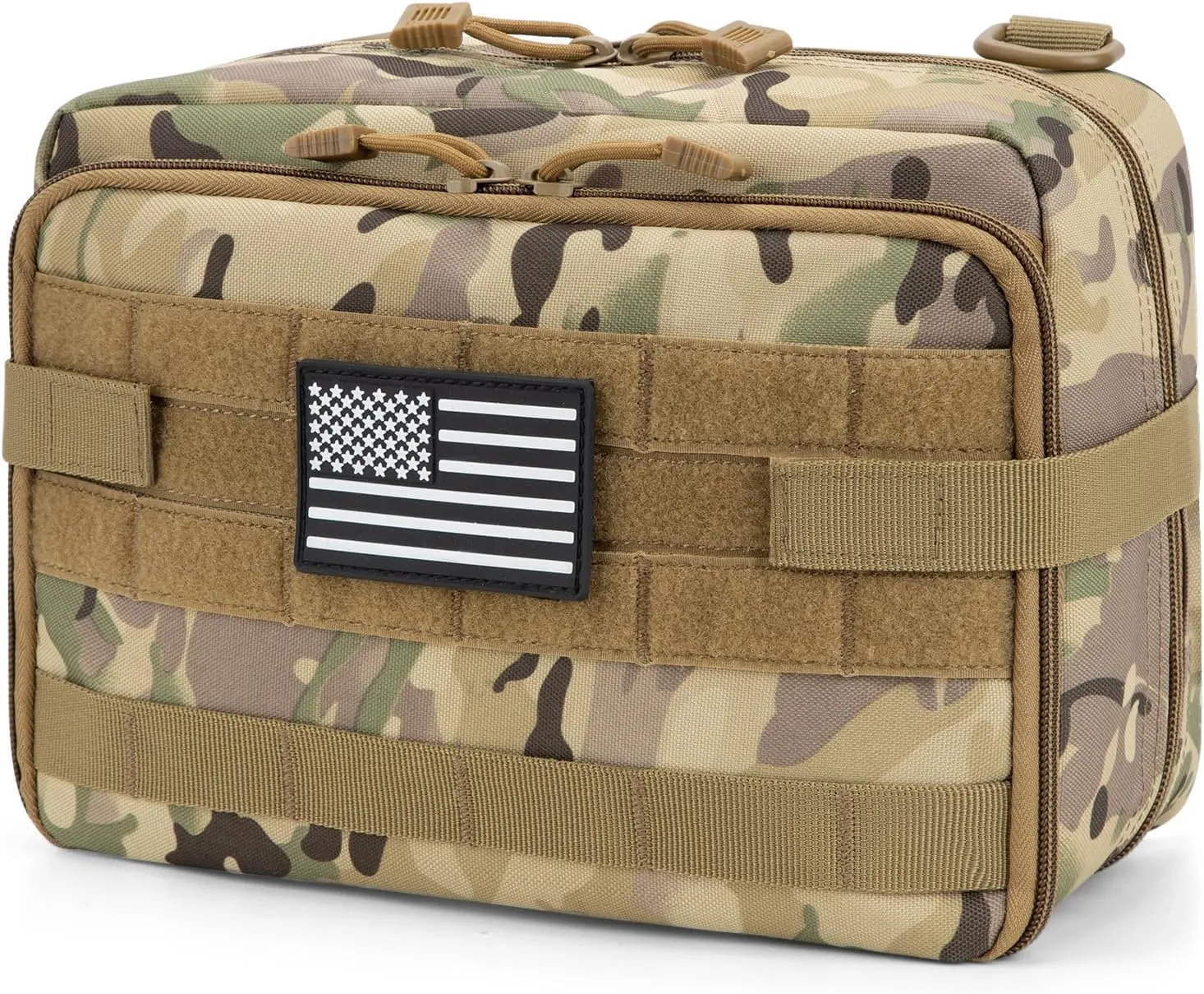Jueachy Tactical Molle Pouch Large Admin Bag Utility Tool Pouches Molle Attachment EDC Pouches Expandable Molle Accessories Organizer Medical Pocket U.S.A Patch Included