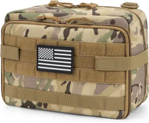 Jueachy Tactical Molle Pouch Large Admin Bag Utility Tool Pouches Molle Attachment EDC Pouches Expandable Molle Accessories Organizer Medical Pocket U.S.A Patch Included