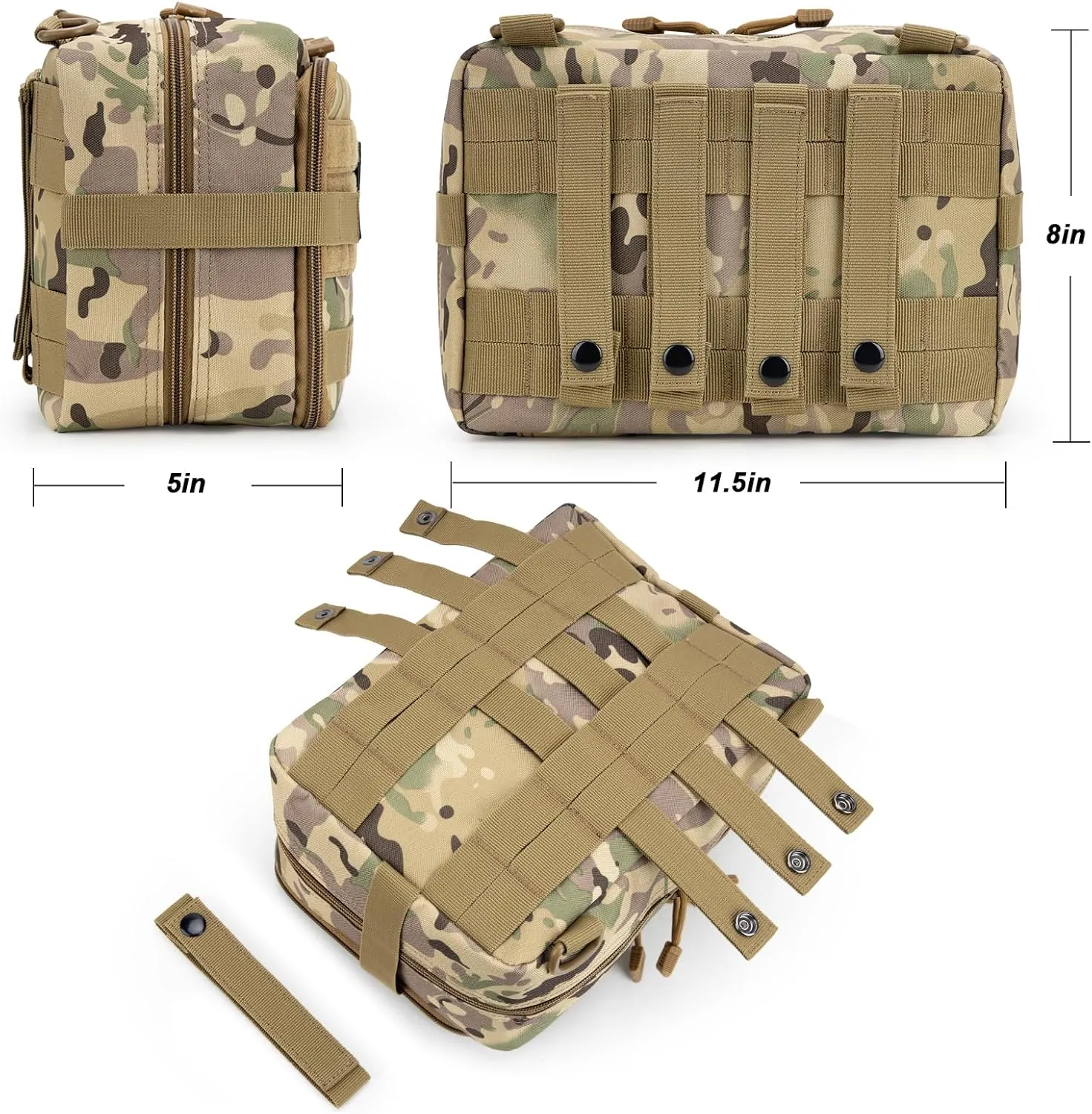 Jueachy Tactical Molle Pouch Large Admin Bag Utility Tool Pouches Molle Attachment EDC Pouches Expandable Molle Accessories Organizer Medical Pocket U.S.A Patch Included