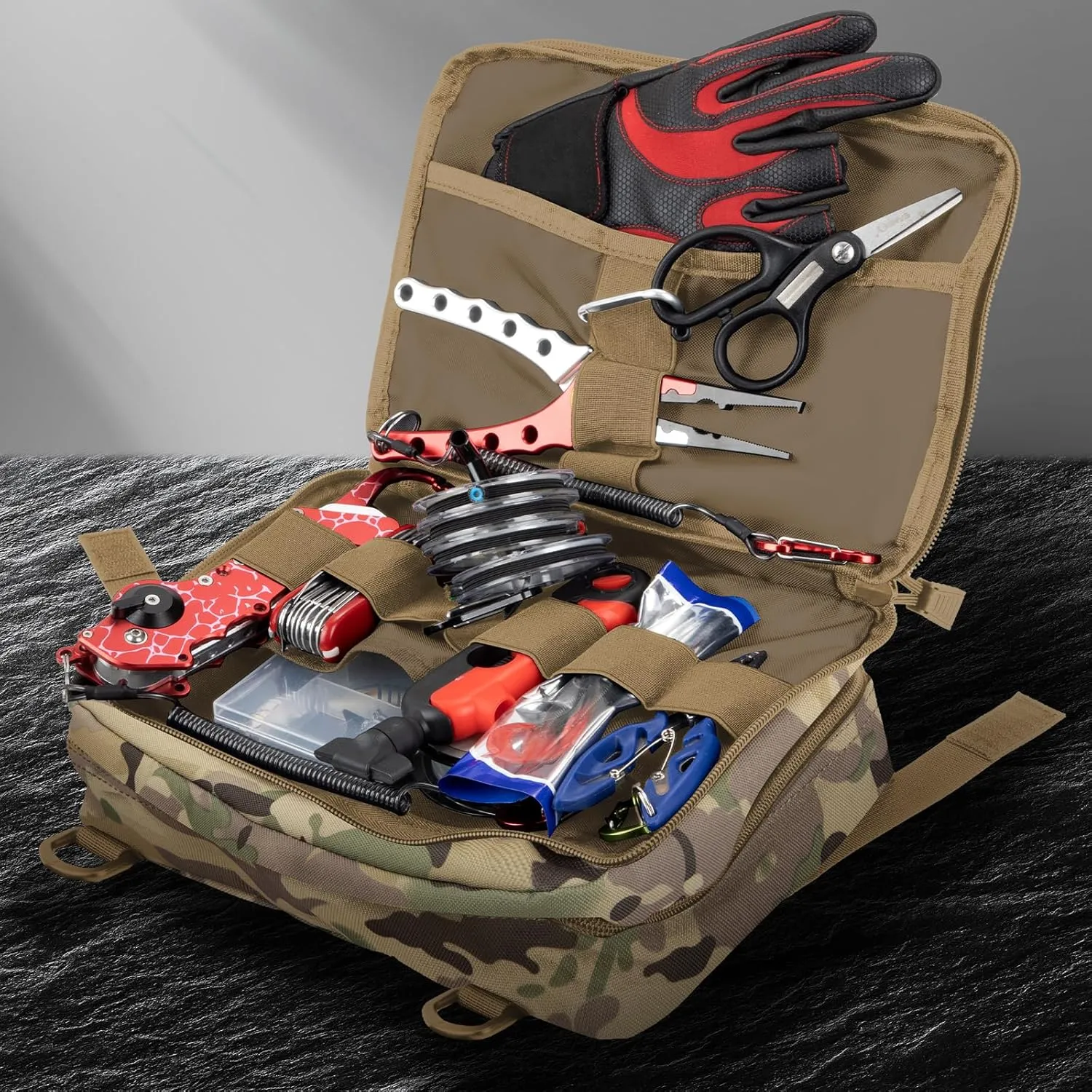 Jueachy Tactical Molle Pouch Large Admin Bag Utility Tool Pouches Molle Attachment EDC Pouches Expandable Molle Accessories Organizer Medical Pocket U.S.A Patch Included