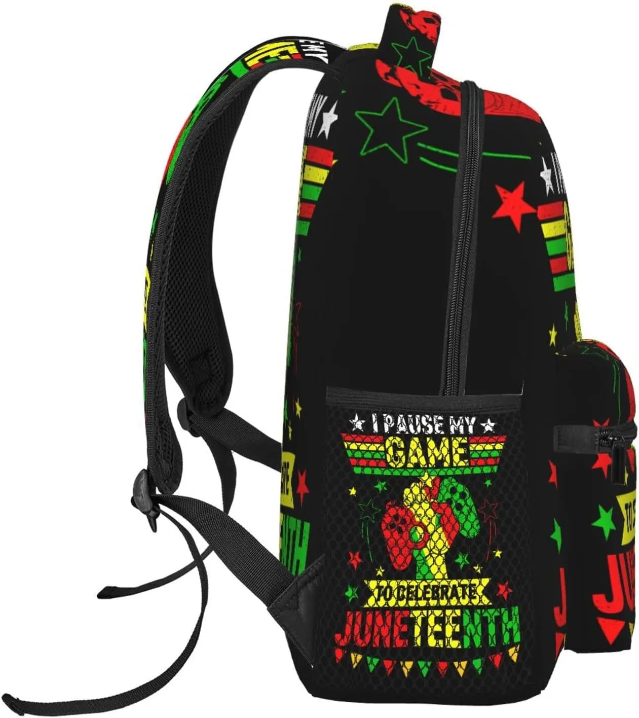 Juneteenth I Paused My Game To Celebrate Juneteenth Backpack Lightweight Laptop Backpack Casual Daypack Travel Double Shoulder Bag For Women Men