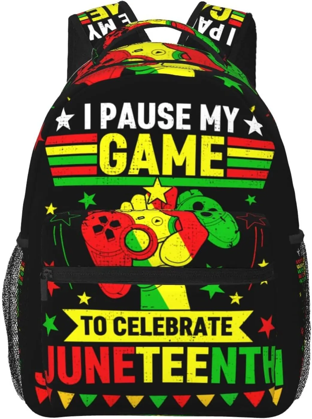Juneteenth I Paused My Game To Celebrate Juneteenth Backpack Lightweight Laptop Backpack Casual Daypack Travel Double Shoulder Bag For Women Men