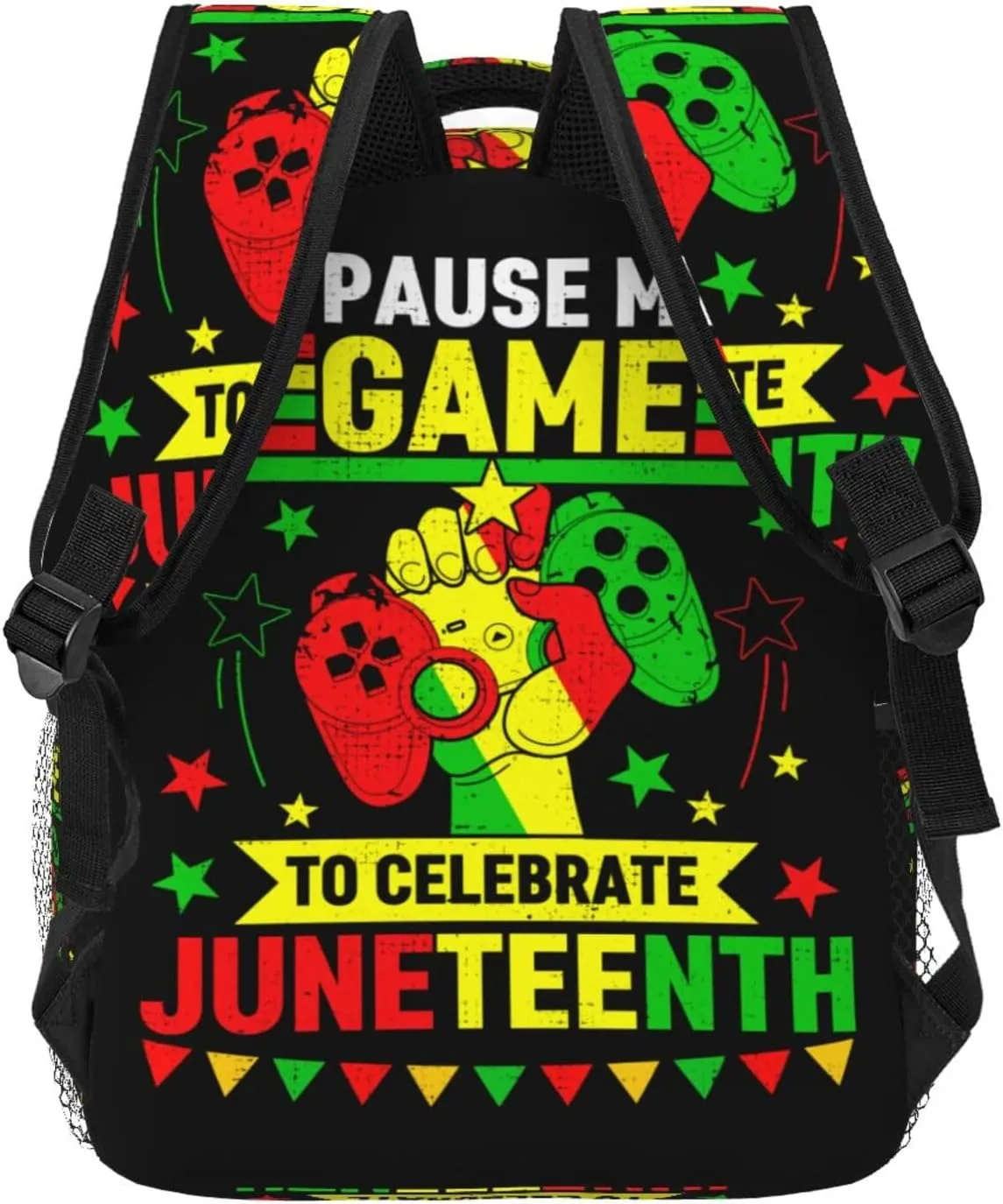 Juneteenth I Paused My Game To Celebrate Juneteenth Backpack Lightweight Laptop Backpack Casual Daypack Travel Double Shoulder Bag For Women Men
