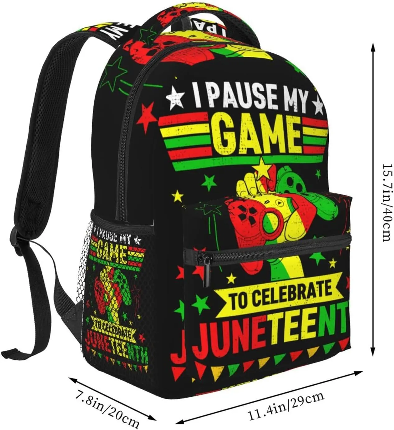 Juneteenth I Paused My Game To Celebrate Juneteenth Backpack Lightweight Laptop Backpack Casual Daypack Travel Double Shoulder Bag For Women Men