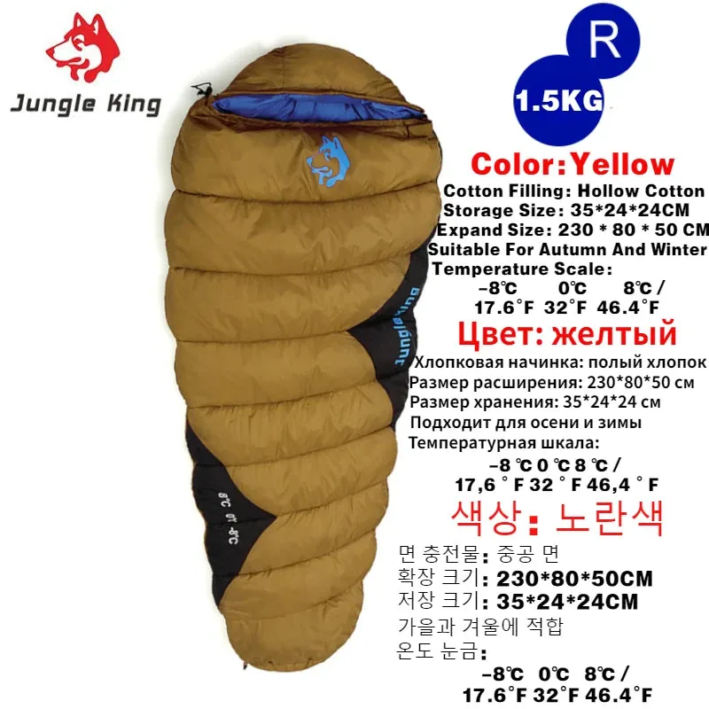 JUNGLE KING CY0903 Thickened Waterproof Cotton Sleeping Bag for Winter Camping and Hiking