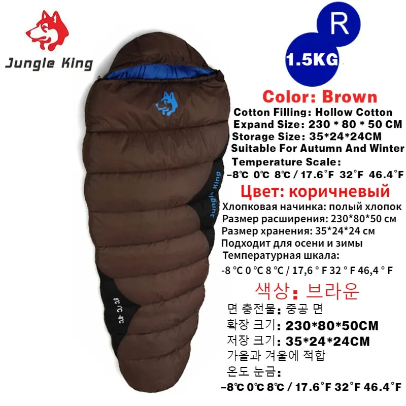 JUNGLE KING CY0903 Thickened Waterproof Cotton Sleeping Bag for Winter Camping and Hiking