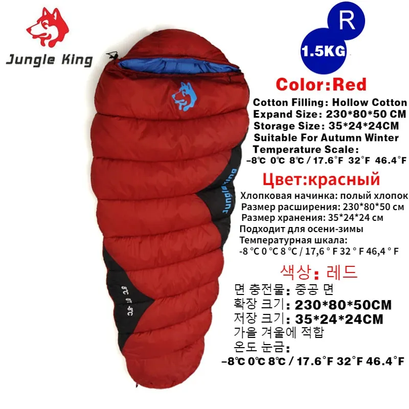 JUNGLE KING CY0903 Thickened Waterproof Cotton Sleeping Bag for Winter Camping and Hiking
