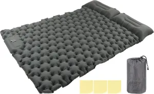 JUOPZKENN Camping Sleeping Pad,Waterproof Nylon Ergonomic Foot Operated 60s Inflatable Sleeping Pad with Storage Bag for Office Outdoor Camping Use,Gray