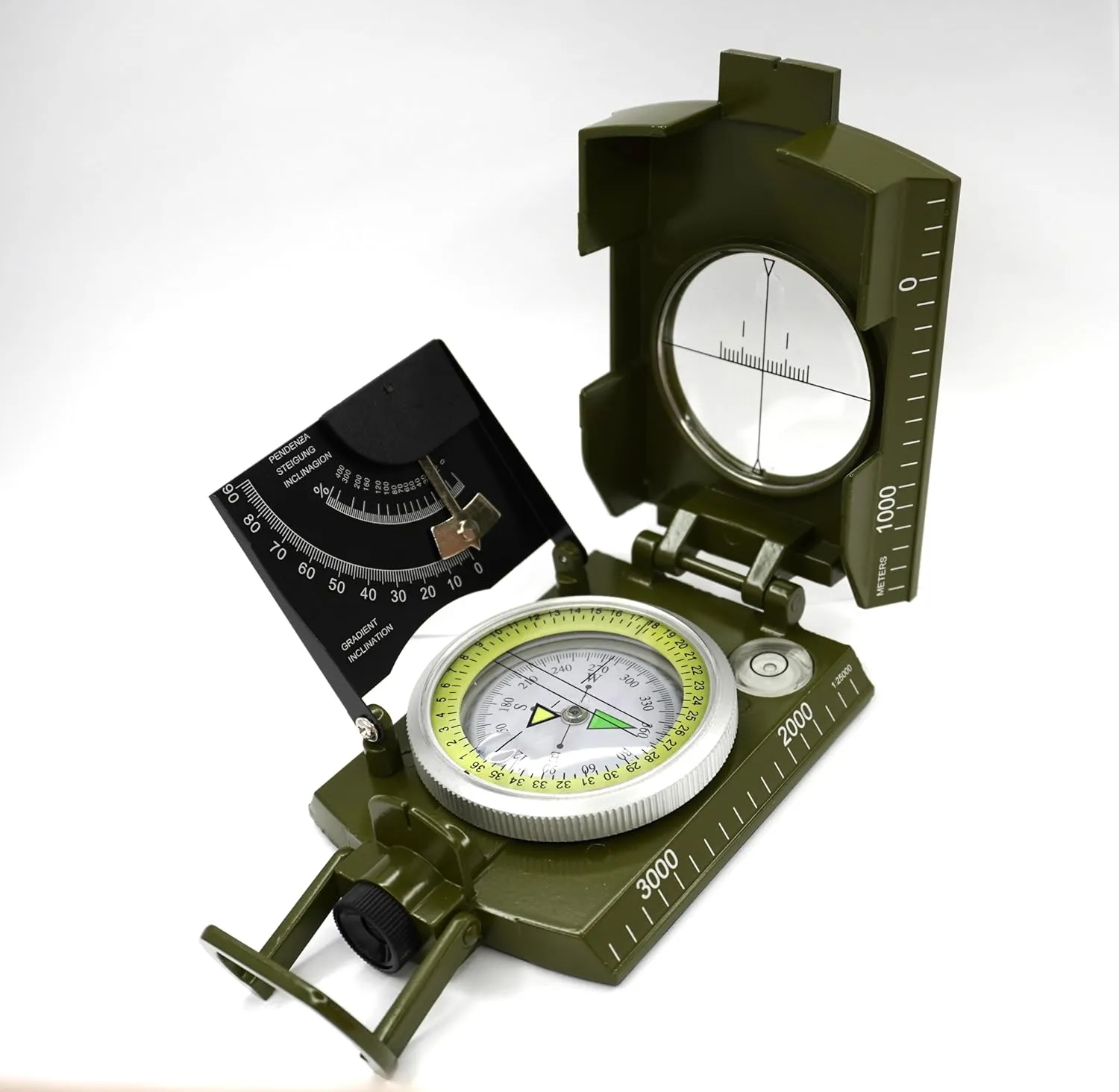 Kammander Miliary Grade Metal Compass, Navigational,Multifunctional Military Compass with Inclinometer, Sighting, Optic, Resistant & Waterproof Compass, Essential for Hiking, Camping, Scouting