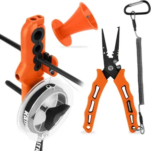 KastKing Radius KutR Fishing Line Spooler, Line Gobbler Line Stripper & 7" Cutthroat Pliers Combo, Multi-Functional Fishing Tool Combo, Corrosion Resistant - for Freshwater & Saltwater Angling