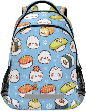 Kawaii Sushi Design Waterproof Backpack - Casual Outdoor Sports Daypack with Ergonomic Shoulder Straps#63