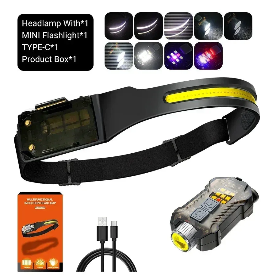 KDULIT 1500LM LED Headlamp – USB Rechargeable 7500mAh Waterproof Headlight for Camping & Hiking
