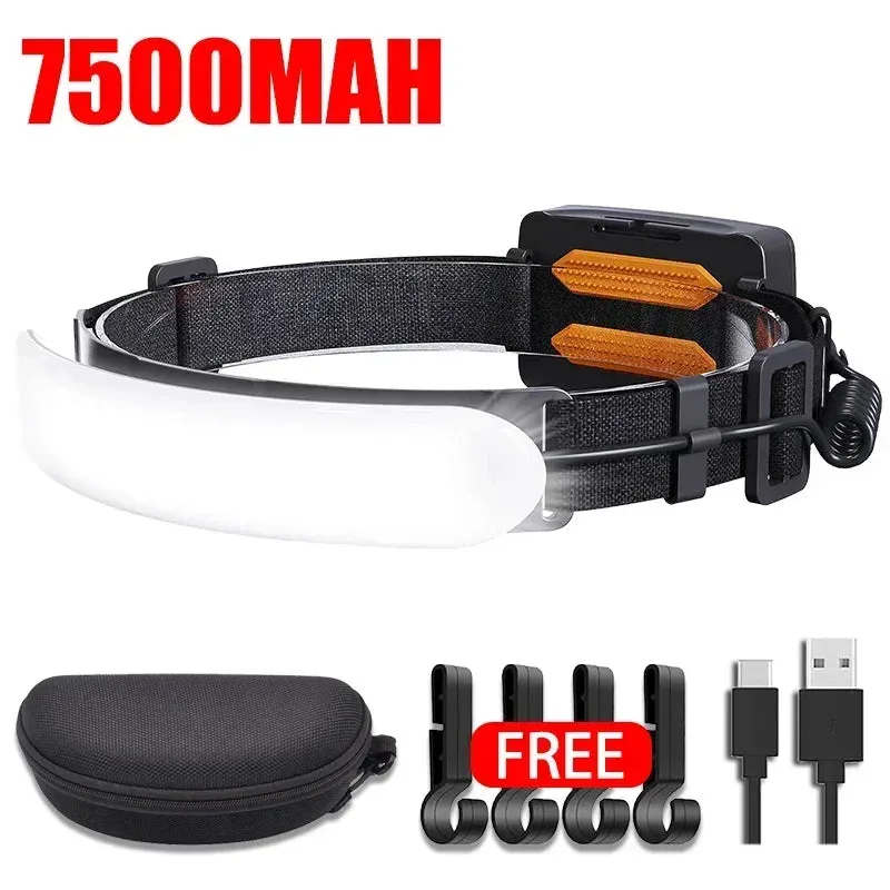 KDULIT 1500LM LED Headlamp – USB Rechargeable 7500mAh Waterproof Headlight for Camping & Hiking