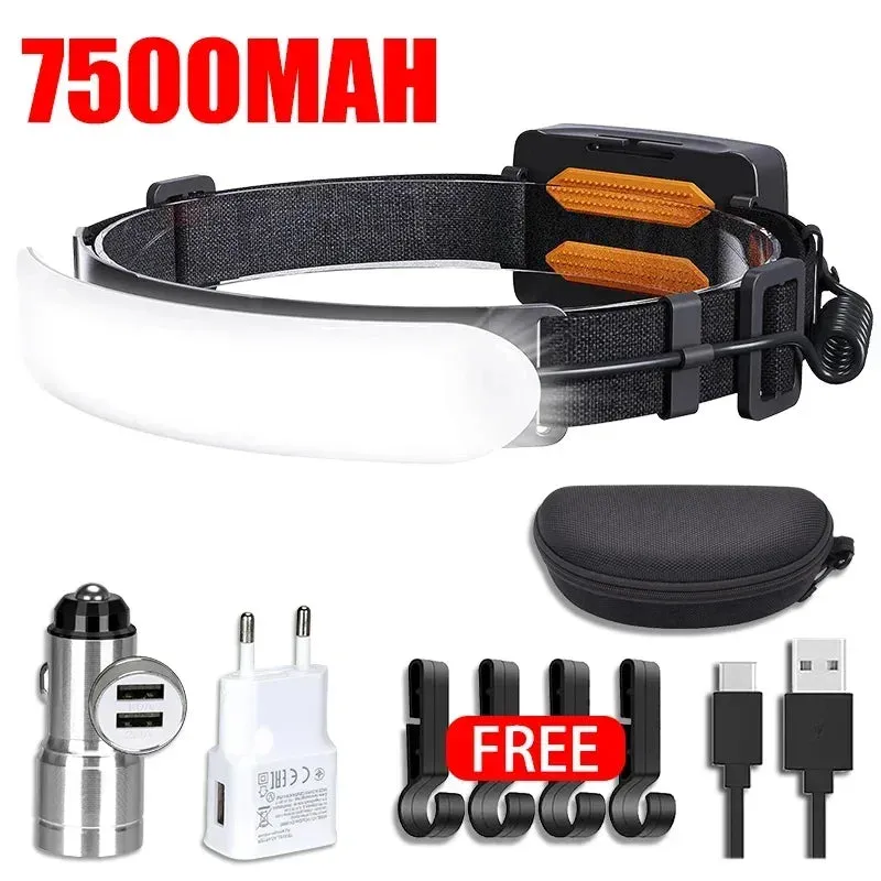 KDULIT 1500LM LED Headlamp – USB Rechargeable 7500mAh Waterproof Headlight for Camping & Hiking