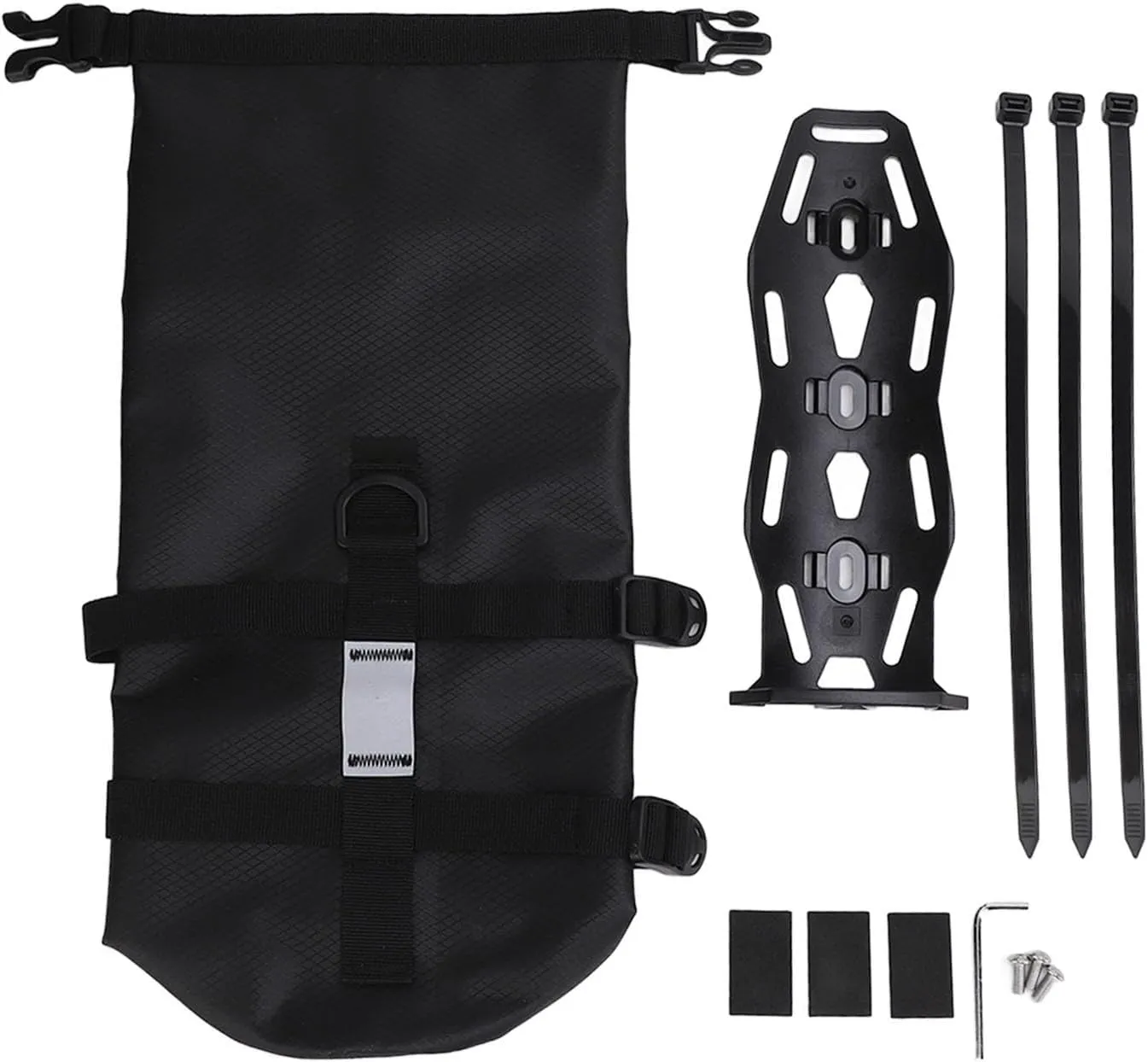Keenso 5L Large Capacity Cycling Front Saddle Bag Rack Bag for Road Mountain with Reflective Effect, Long Distance Ride Emergency Essential Items Carrier