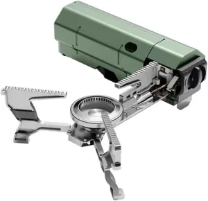 KeKee Camping Cassette Stove 2670W Portable Folding Gas Stove Outdoor Hiking BBQ Travel Cooking Grill Cooker Gas Burner Heating System(Green)