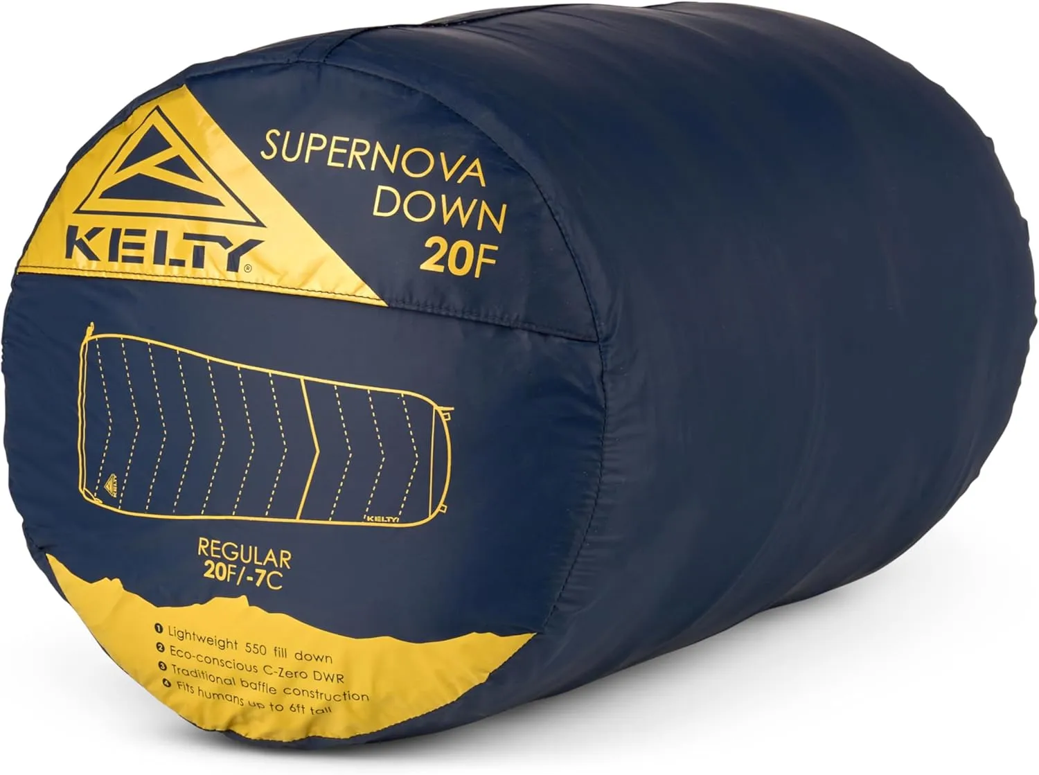 Kelty Supernova Down Sleeping Bag, Compact   Lightweight, Roomy Shape for All Body Types and Sleep Positions, Recycled Shell Fabrics