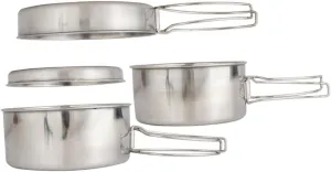KESYOO 1 Set Camping Cookware Stainless Steel Pot and Pan Kit for Outdoor Cooking Hiking Backpacking Lightweight and Portable Camping Supplies for People