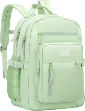 Kids Backpack for School Cute Aesthetic Green Backpack Girls Student Bookbag Women Travel Lightweight Book Bag