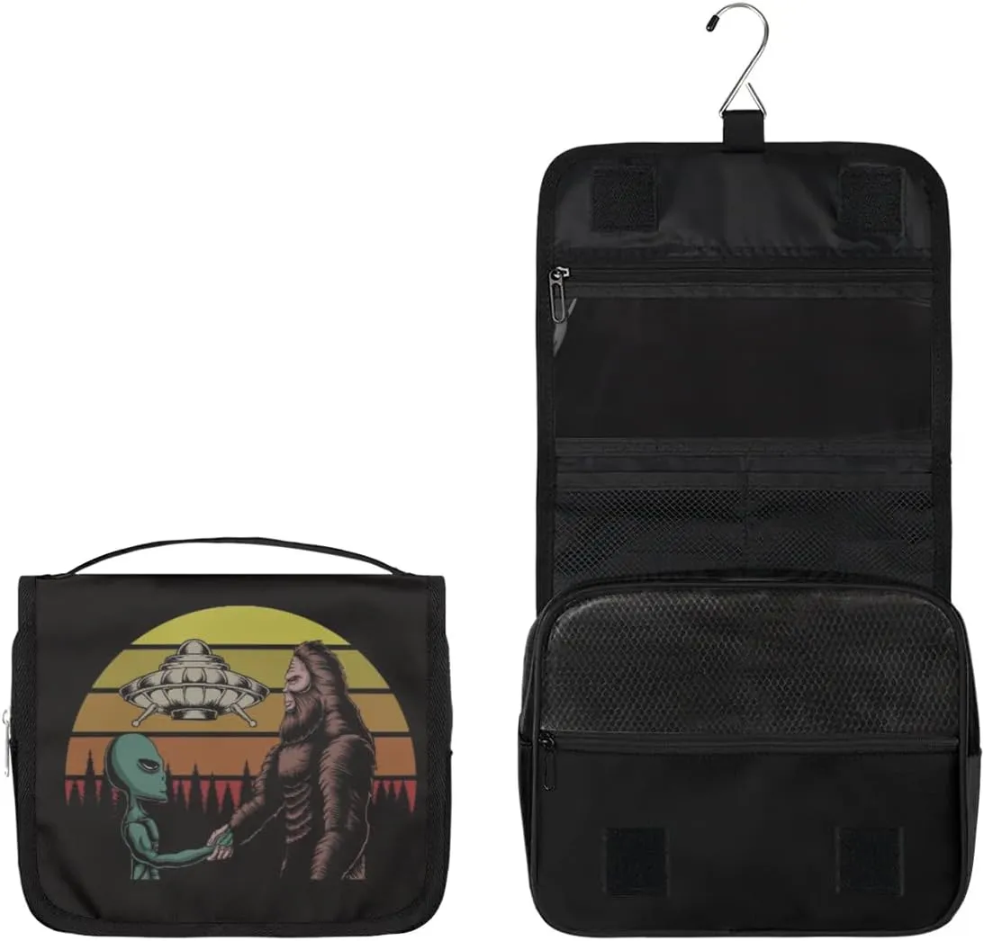 Kids Hanging Toiletry Bag Bigfoot Theme Waterproof Shaving Cosmetic Bag Makeup Kit for Kids Adult Travel Essential