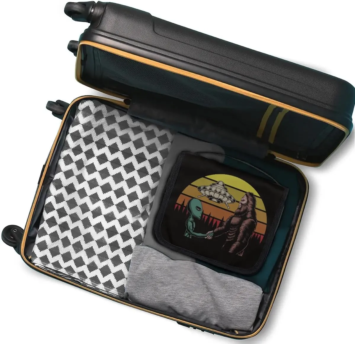 Kids Hanging Toiletry Bag Bigfoot Theme Waterproof Shaving Cosmetic Bag Makeup Kit for Kids Adult Travel Essential
