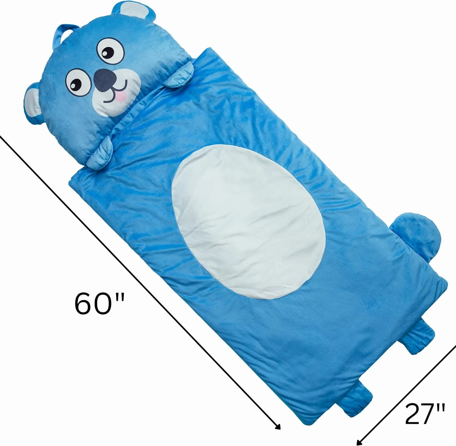 Kid's Nap Buddies Character Preschool Nap Mat, Toddler Sleeping Bag with Pillow for Daycare, Ages 3 