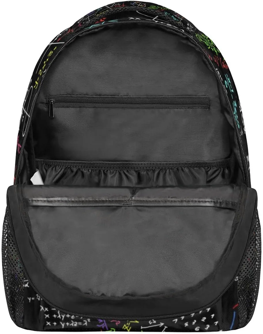 Kids School Backpacking Mathematical Formula Color Backpack for Teens Girls & Boys Middle School Aesthetic Students Bookbag 16 in Cute Lightweight Gym Travel Bag Sports Schoolbag