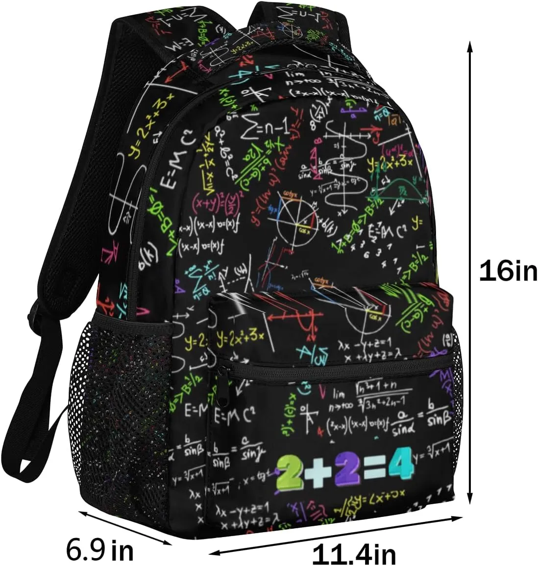 Kids School Backpacking Mathematical Formula Color Backpack for Teens Girls & Boys Middle School Aesthetic Students Bookbag 16 in Cute Lightweight Gym Travel Bag Sports Schoolbag
