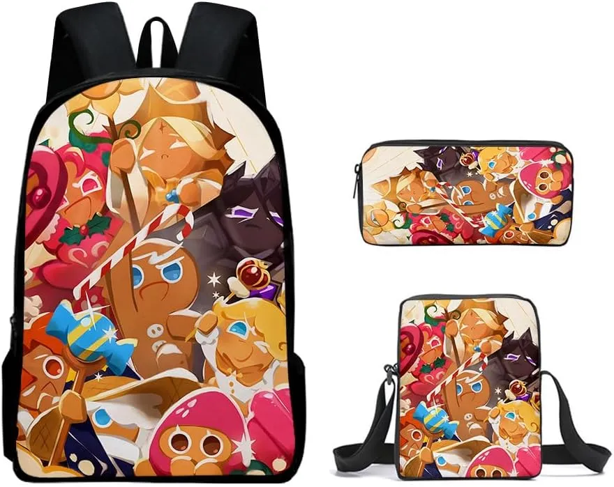 Kids Shadow Milk Cookie Backpack Shoulder Bag Pencil Case 3PCS Set -The Best Gift for Shadow Milk Cookie Fans (C10,3PCS)