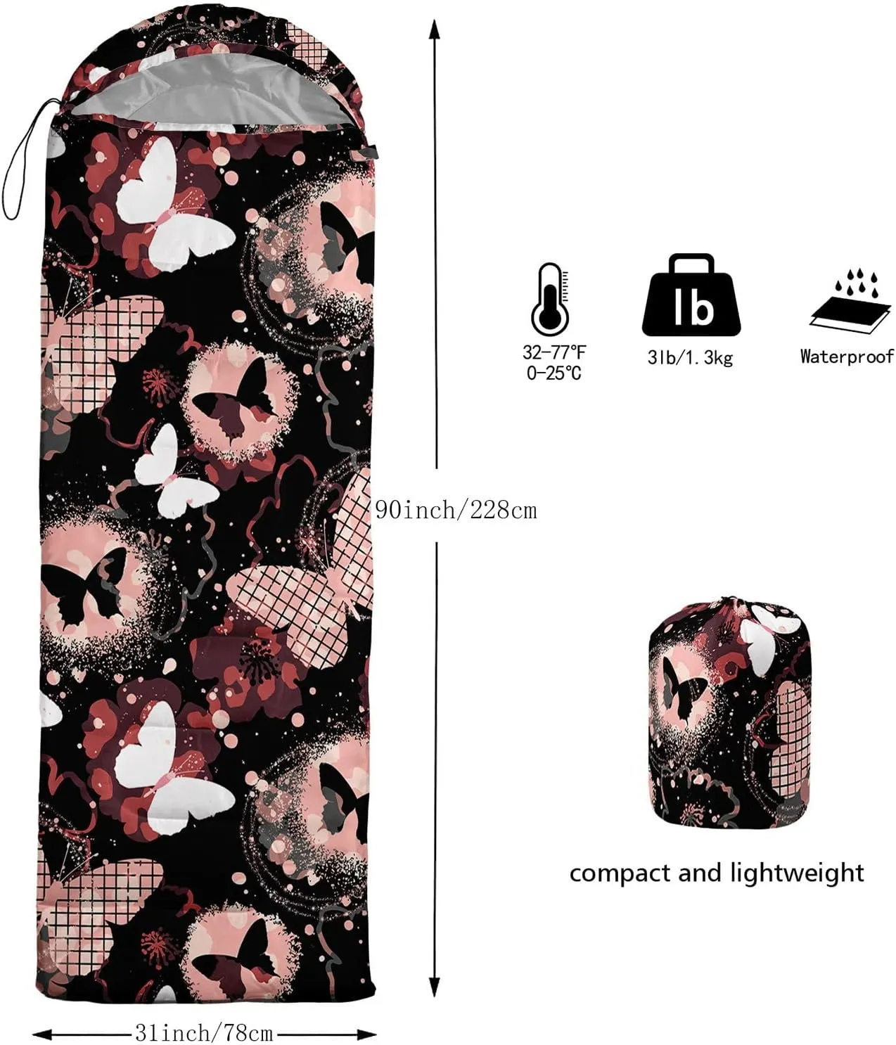 Kids Sleeping Bag for Boys Girls,3D Basketball Print-Lightweight Warm Portable Outdoor Indoor-Waterproof Cold Weather Resistant Sleeping Bag for Camping Hiking