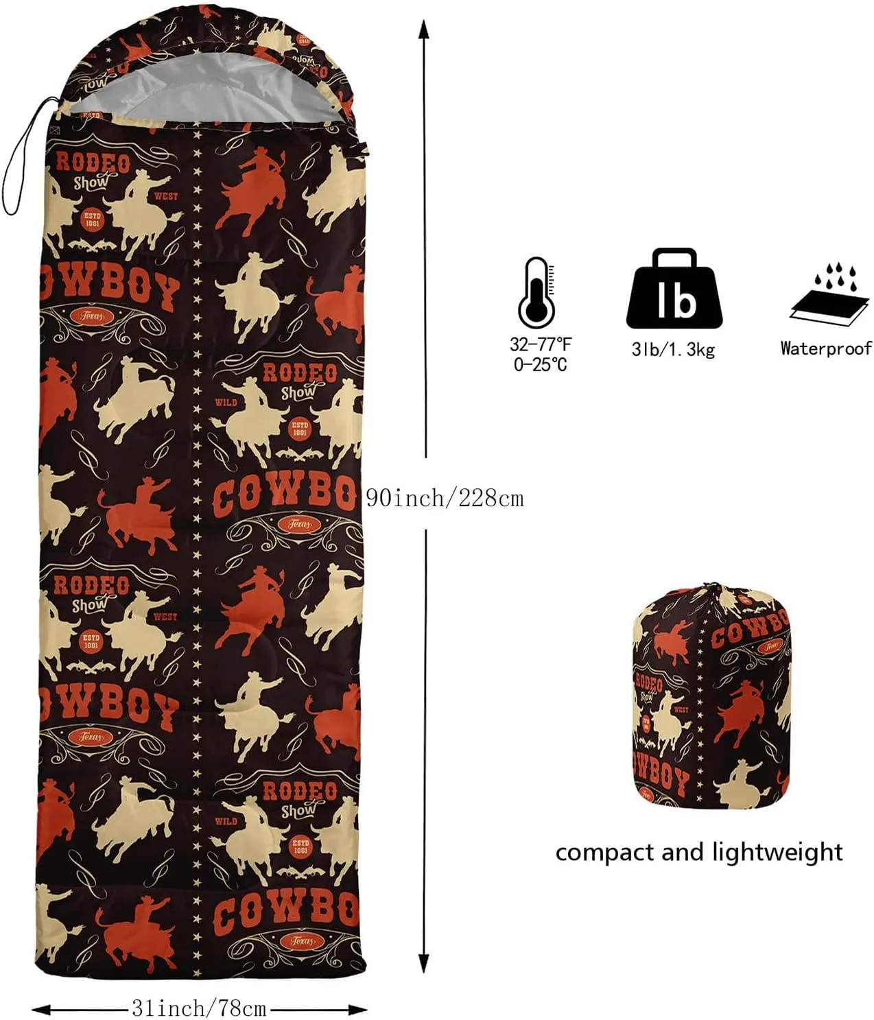 Kids Sleeping Bag for Boys Girls,Blue Ripples Print-Lightweight Warm Portable Outdoor Indoor-Waterproof Cold Weather Resistant Sleeping Bag for Camping Hiking