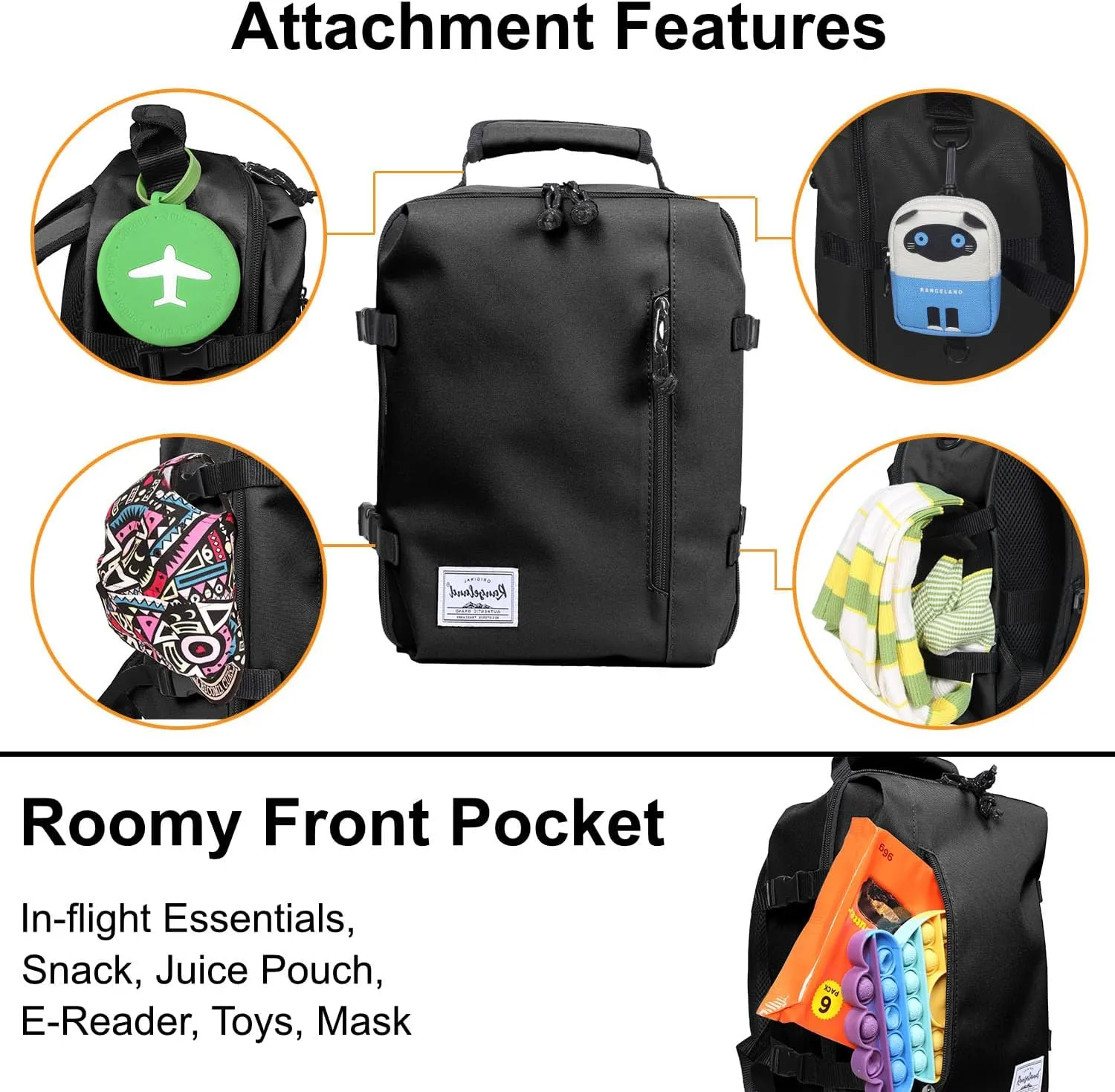 Kids Travel Backpack for Ages 3-6 | Lightweight Suitcase Style Carry-On | 10L Weekender with Tablet Sleeve & Chest Strap | Black