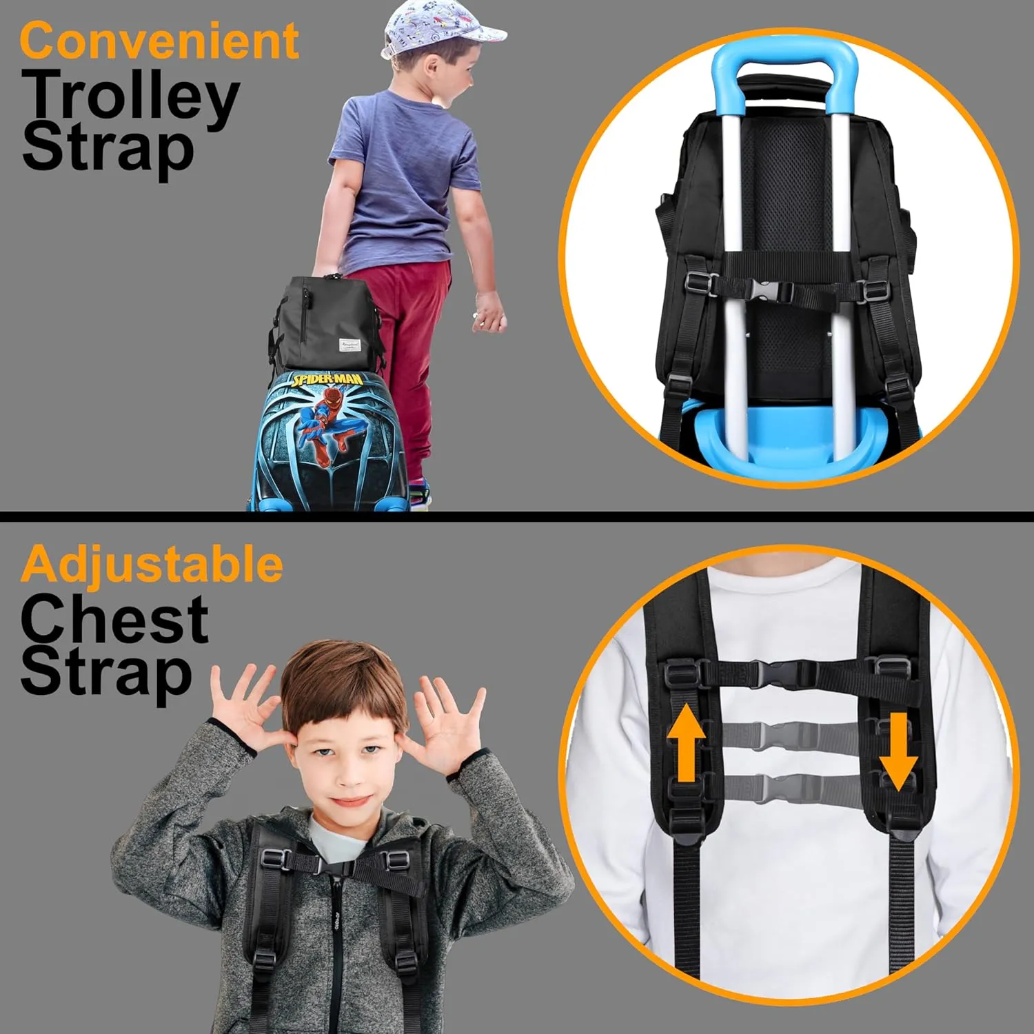 Kids Travel Backpack for Ages 3-6 | Lightweight Suitcase Style Carry-On | 10L Weekender with Tablet Sleeve & Chest Strap | Black