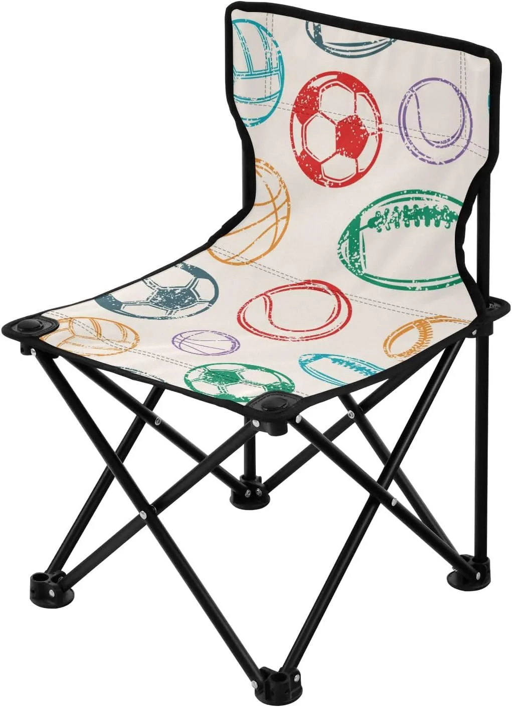 Kigai Folding Camping Chair Heavy Duty Chair Ultralight Compact Portable Beach Chair for Outdoor Camp, Hiking, Travel, Beach, Sporting Event and Picnic, Cartoon Ball