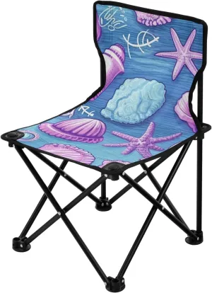 Kigai Folding Camping Chair Heavy Duty Chair Ultralight Compact Portable Beach Chair for Outdoor Camp, Hiking, Travel, Beach, Sporting Event and Picnic, Seashell Pattern